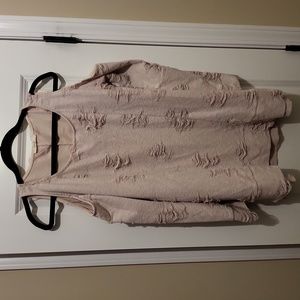 Cute EUC Easel distressed cold shoulder top